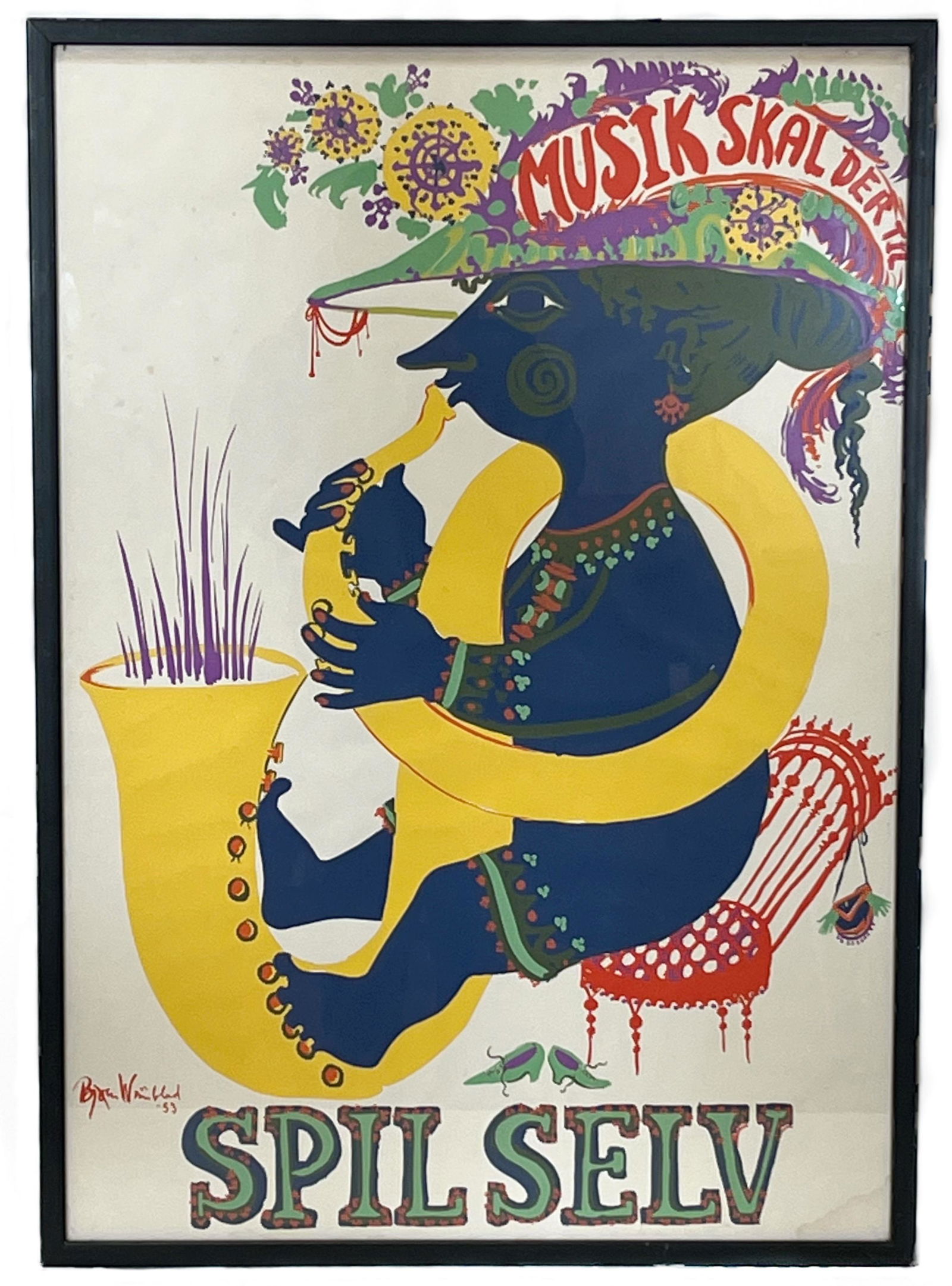 Bjorn Wiinblad Silkscreen Poster “Spil Selv” (1 of 6)