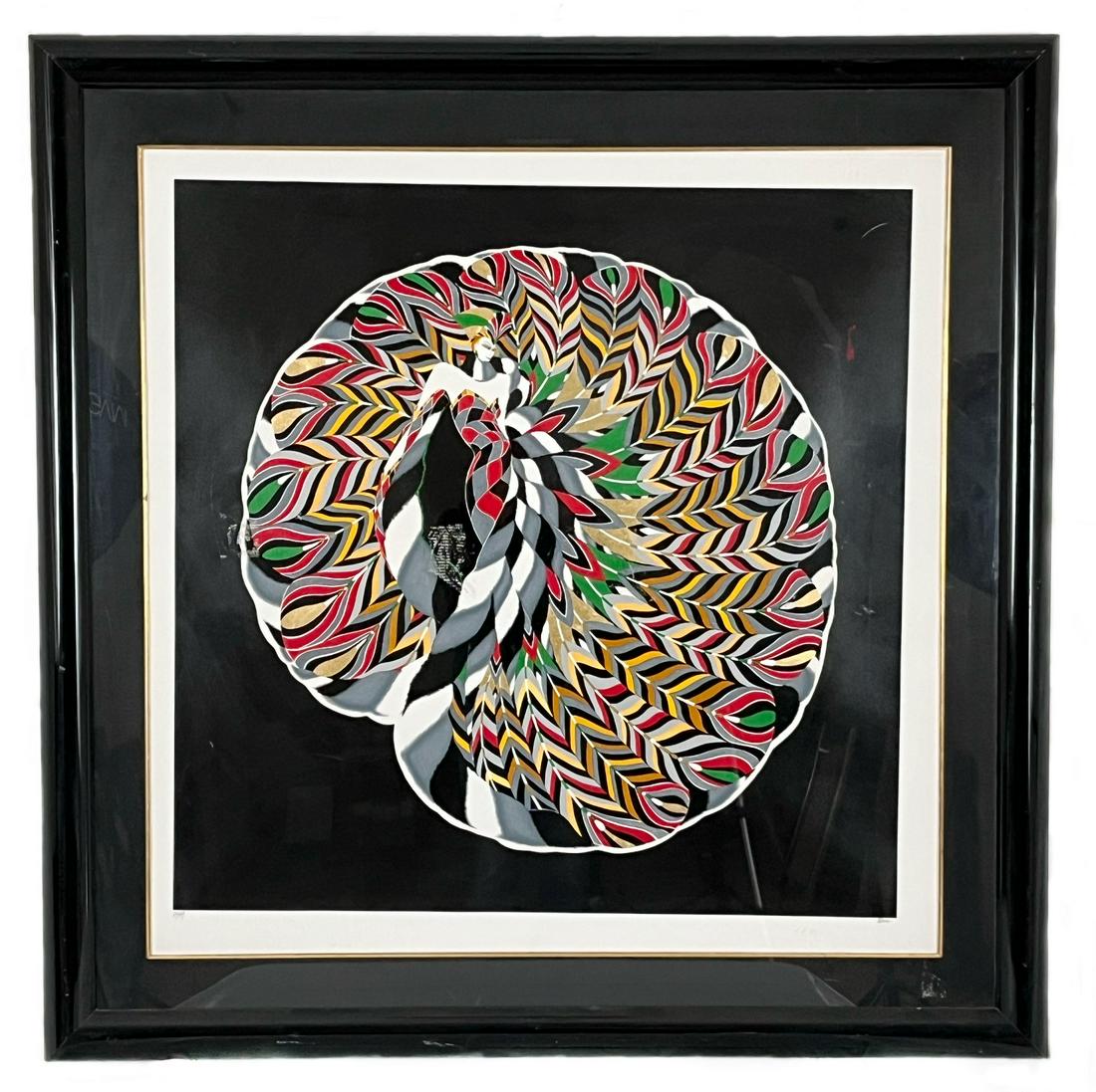 Jean Francoise Ibos (French, 1951-1992), “Les Plumes” serigraph 20/199, Pencil Signed (1 of 8)