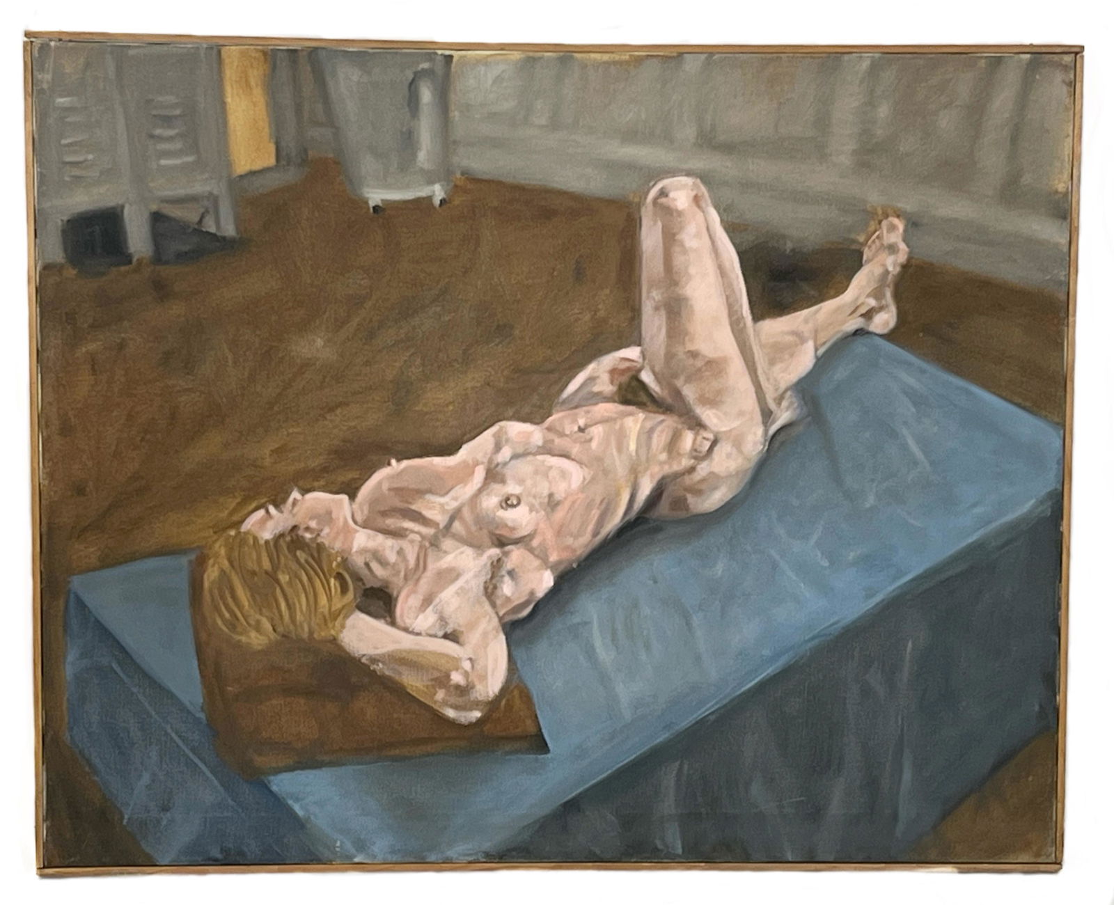Female Reclining, Oil on Canvas, Signed P.F. Shelton '76: oil on canvas, signed P. F. Shelton â€™76 on verso, 24”h x 29.75”w (sight) 24.5”h x 30”w (frame)