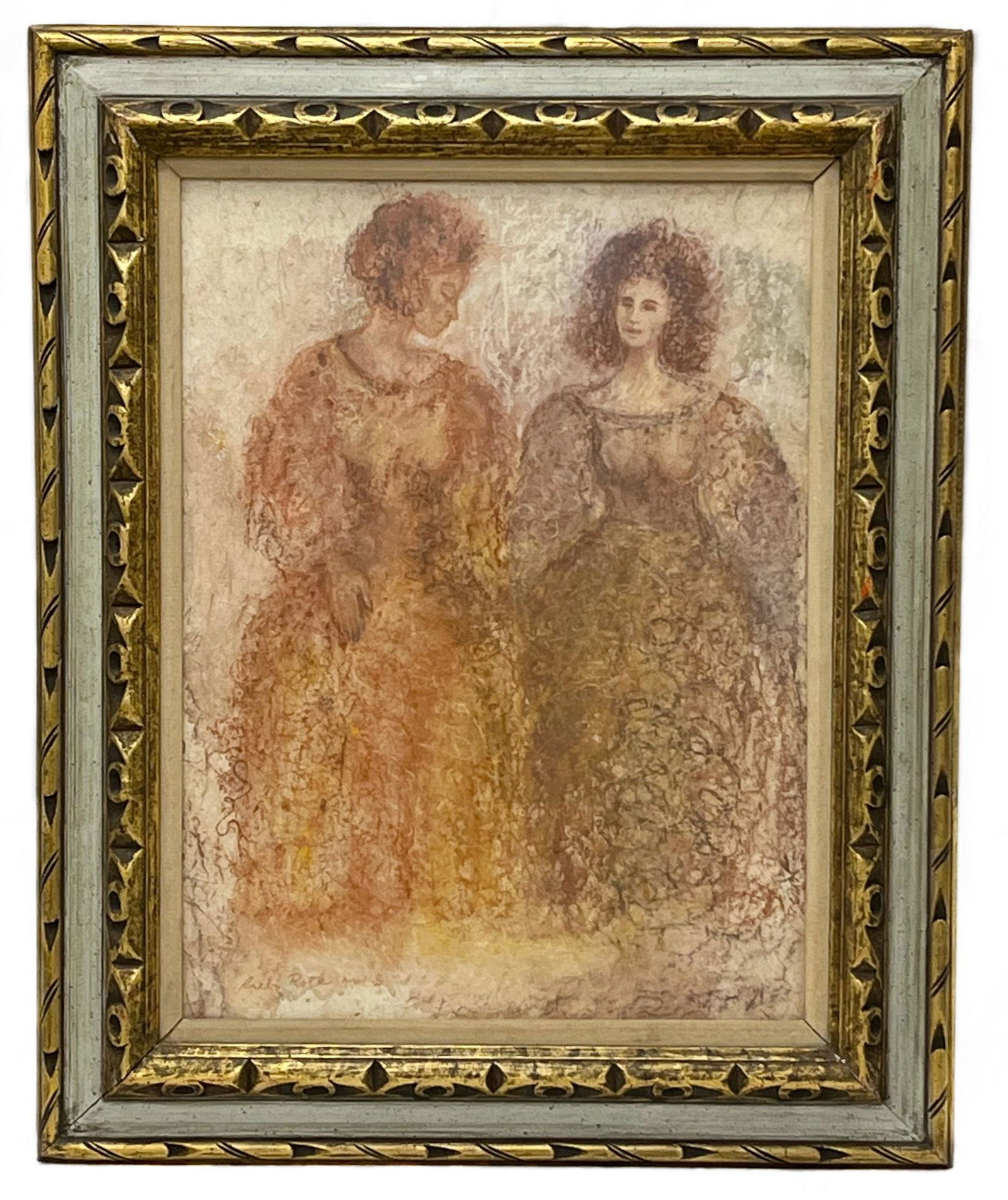 Rubi Roth (American, 20th C.) Pastel “Two Ladies” (1 of 5)