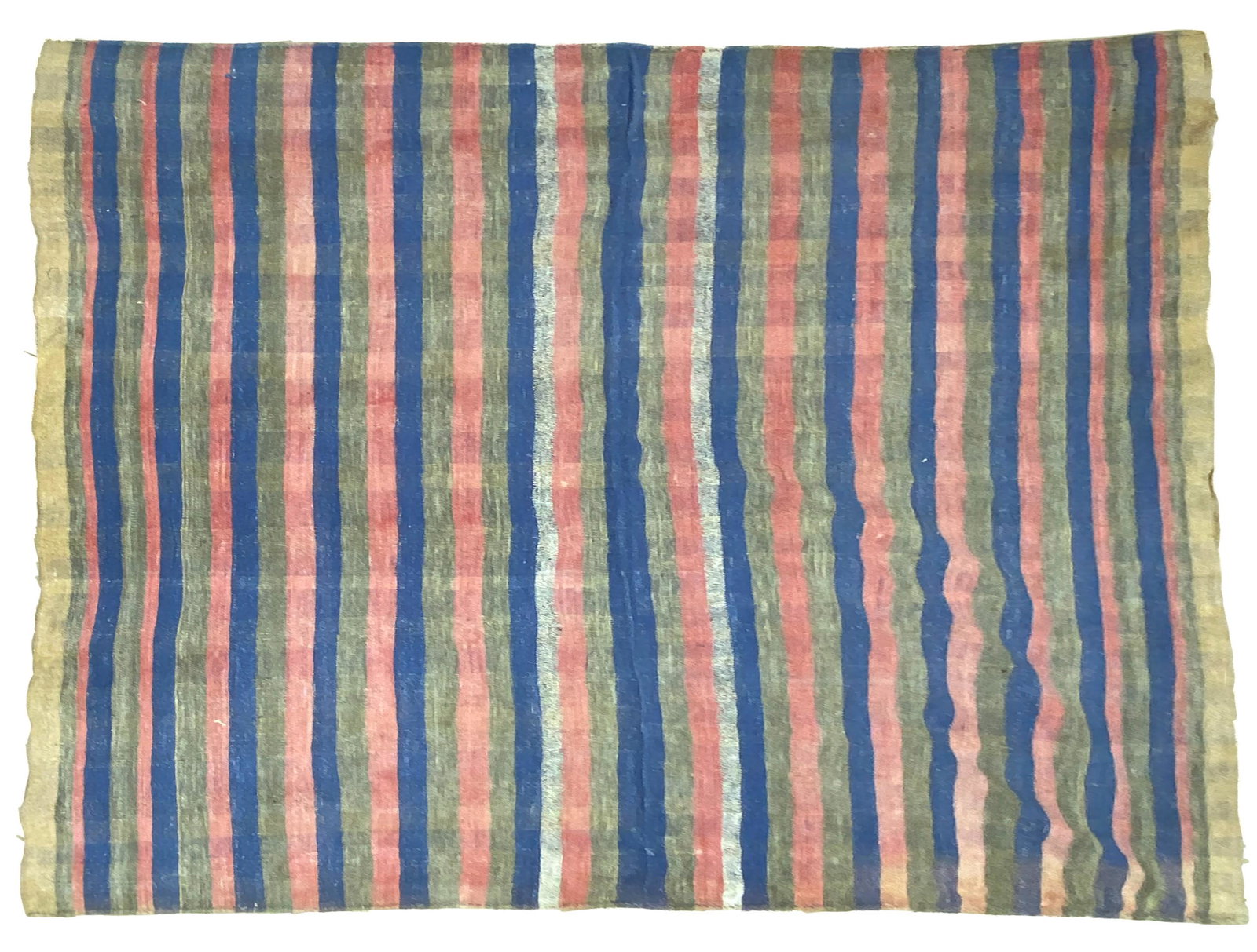 Vintage Handmade Possibly Turkish Kilim Area Rug: Vintage handmade possibly Turkish Kilim area rug, 100"l x 84"w