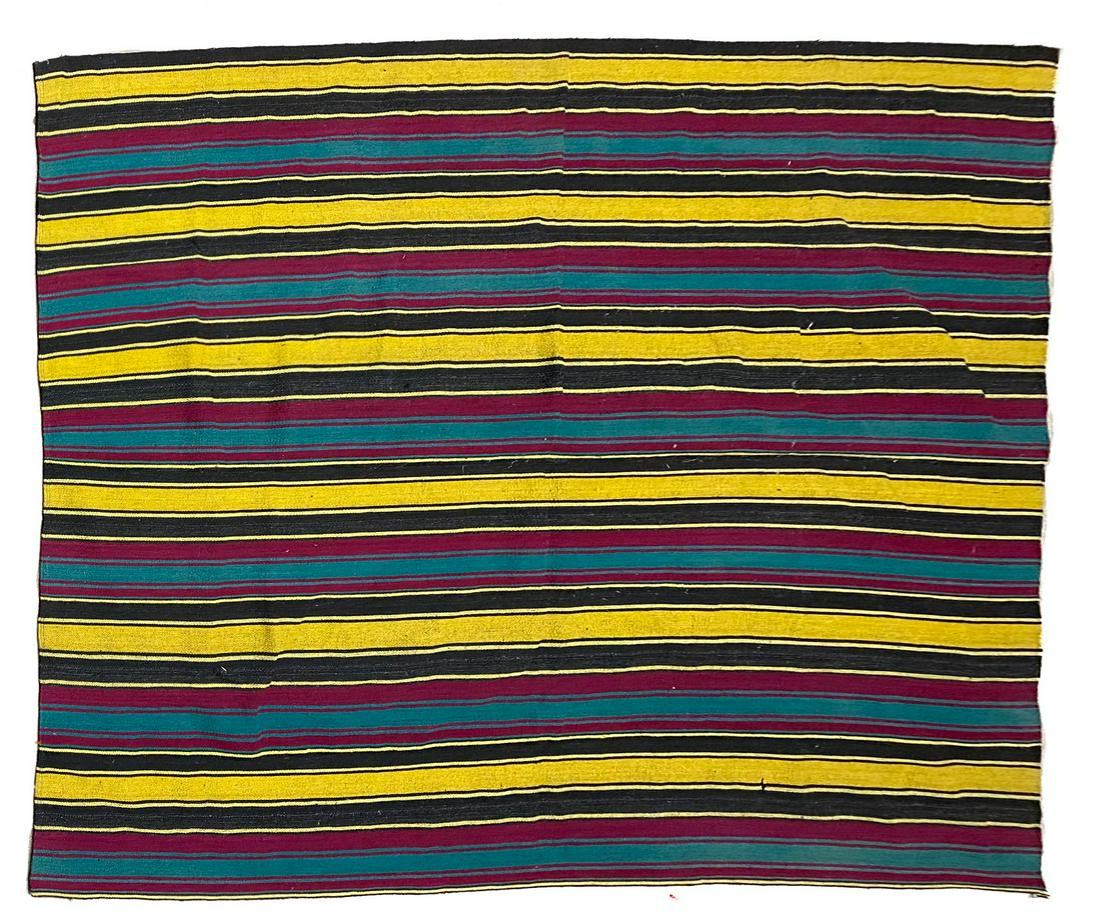Vintage Handmade Possibly Turkish Kilim Area Rug: Vintage handmade possibly Turkish Kilim area rug, 102"l x 86"w