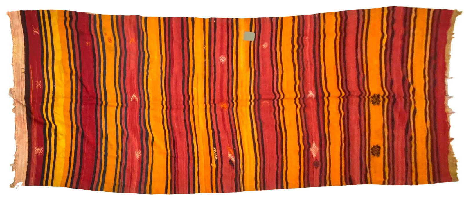 Vintage Handmade Turkish Kilim Area Rug: Vintage handmade Turkish Kilim area rug, 144'l x 67"w