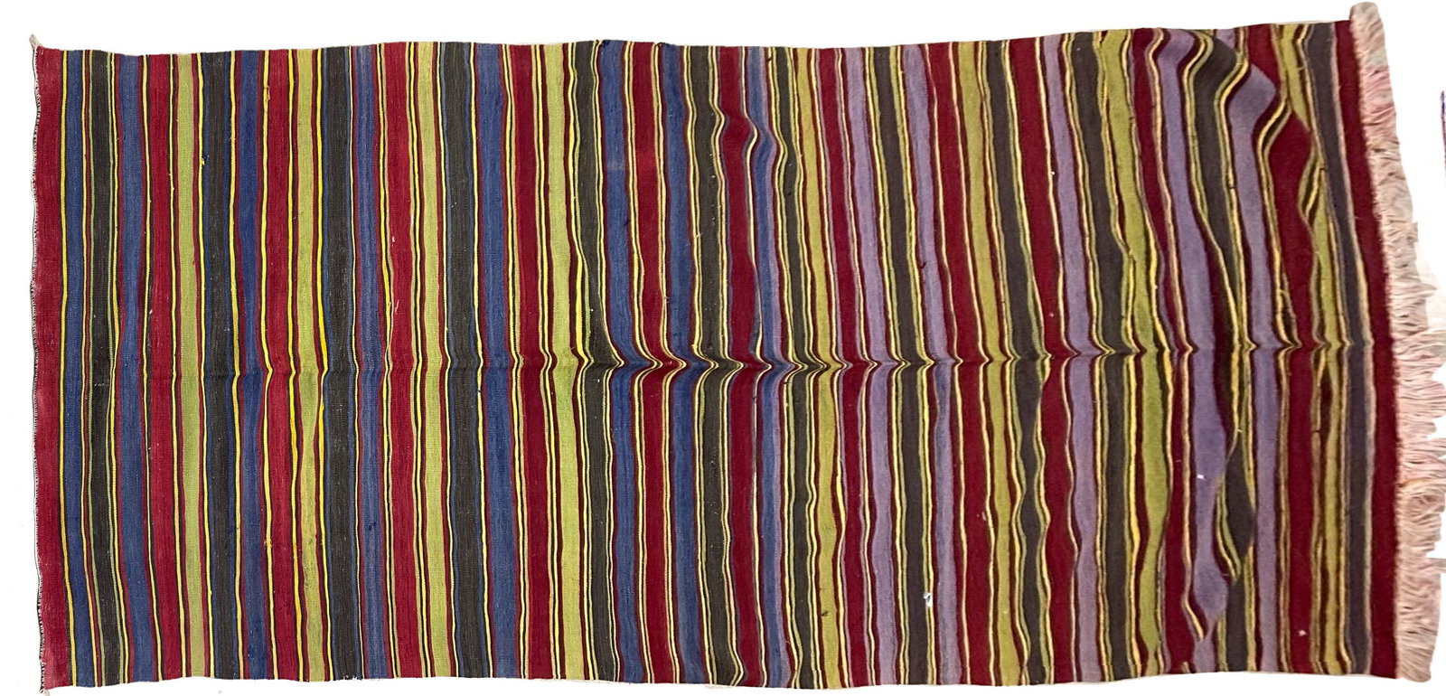 Vintage Handmade Turkish Kilim Area Rug: Vintage handmade Turkish Kilim area rug, 164"l x 57"w