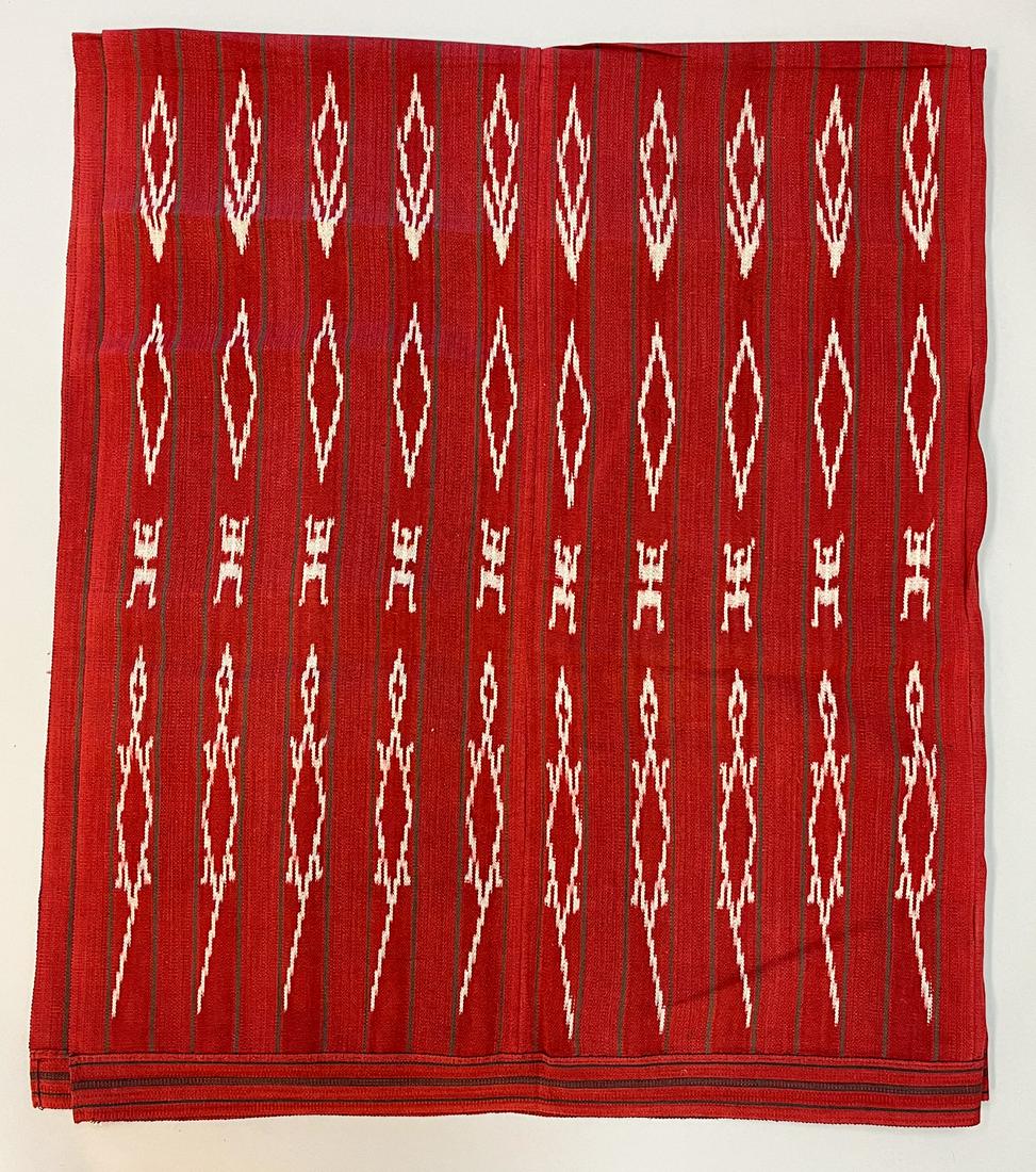 Kalinga, Philippines, Vintage Woven Cotton and Wood Fibers, Narra Dye Blanket (1 of 3)
