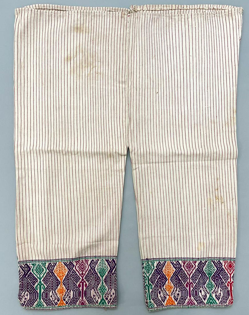 San Martin Sacatepequez, Quetzaltenango, Guatemala,  Vintage Woven Cotton "Pantalones" Men's Trouser (1 of 5)