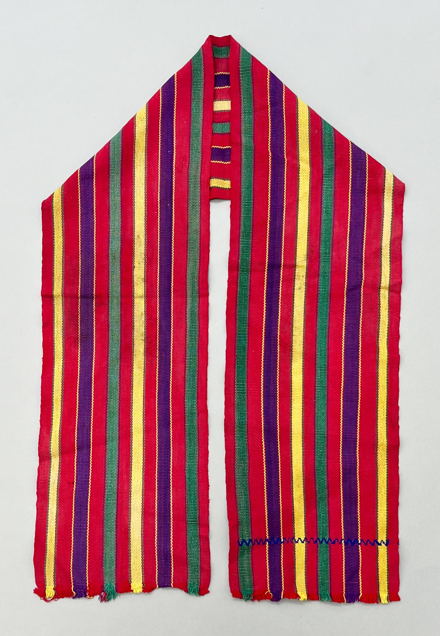 Santa Maria de Jesus, Sacatepequez, Guatemala, Vintage Woven Cotton  Man's "Faja" Sash (1 of 3)