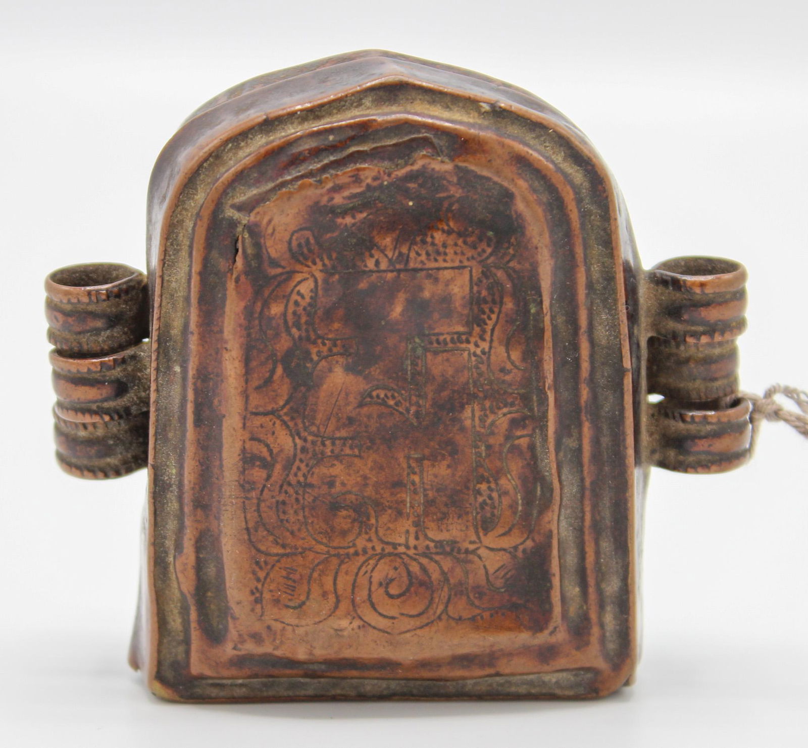 Antique Tibetan Gau Copper Box Pendant Engraved with Kalachakra Mantra (1 of 9)