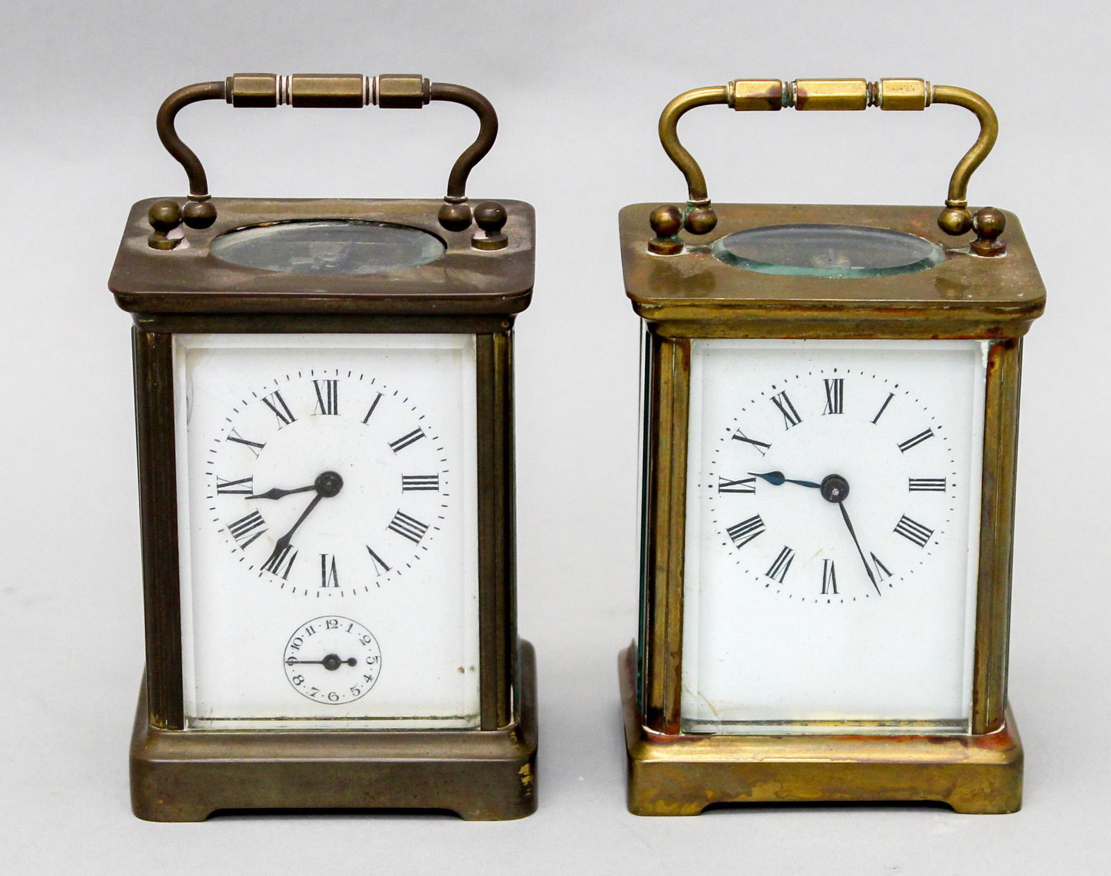 Group of (2) Antique Possibly French Brass Carriage Clocks (1 of 9)