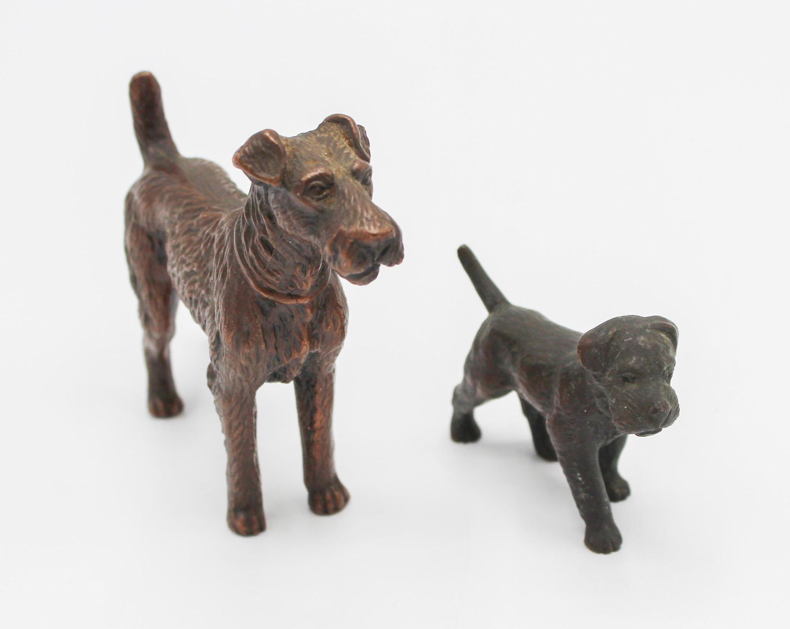 Group of (2) Vintage Cast Spelter and Bronze Fox Terrier Dogs Figurines (1 of 6)