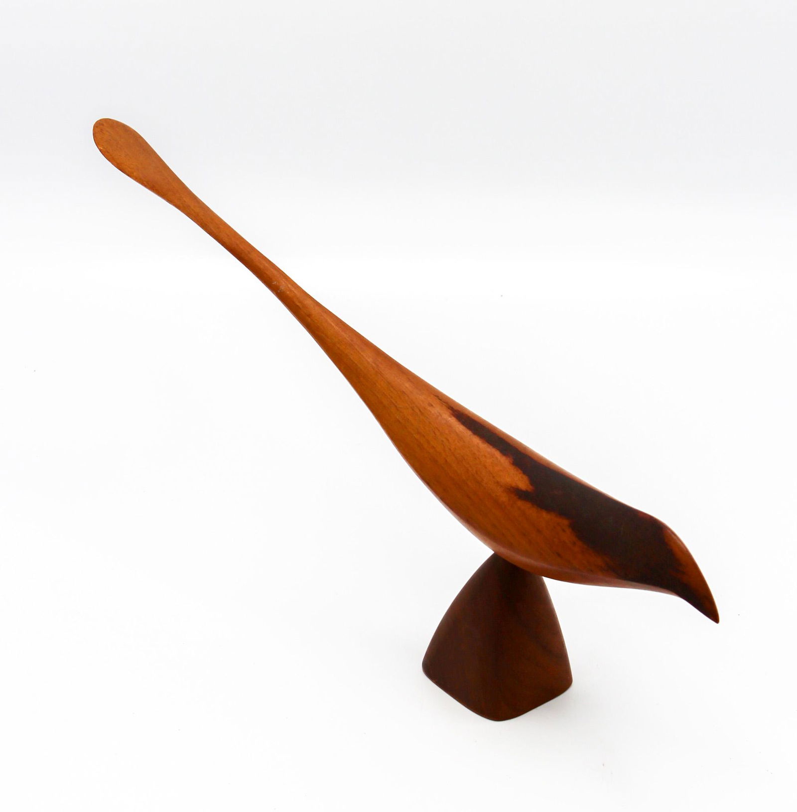 Mid Century Modern Carved Walnut Wood Bird Sculpture by Emil Milan (1 of 8)
