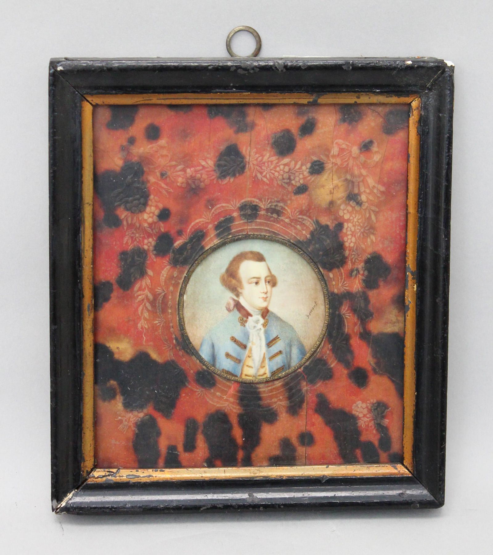 Antique Handpainted Miniature Portrait Signed Smont (1 of 3)