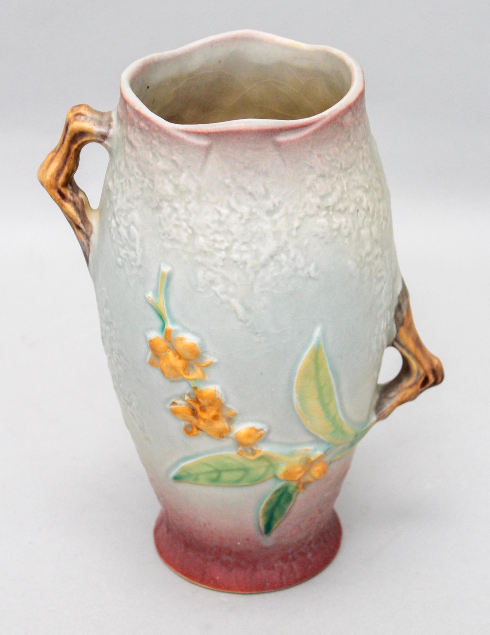 Roseville Pottery Bittersweet Gray Flower Vase 883-8" (1 of 6)