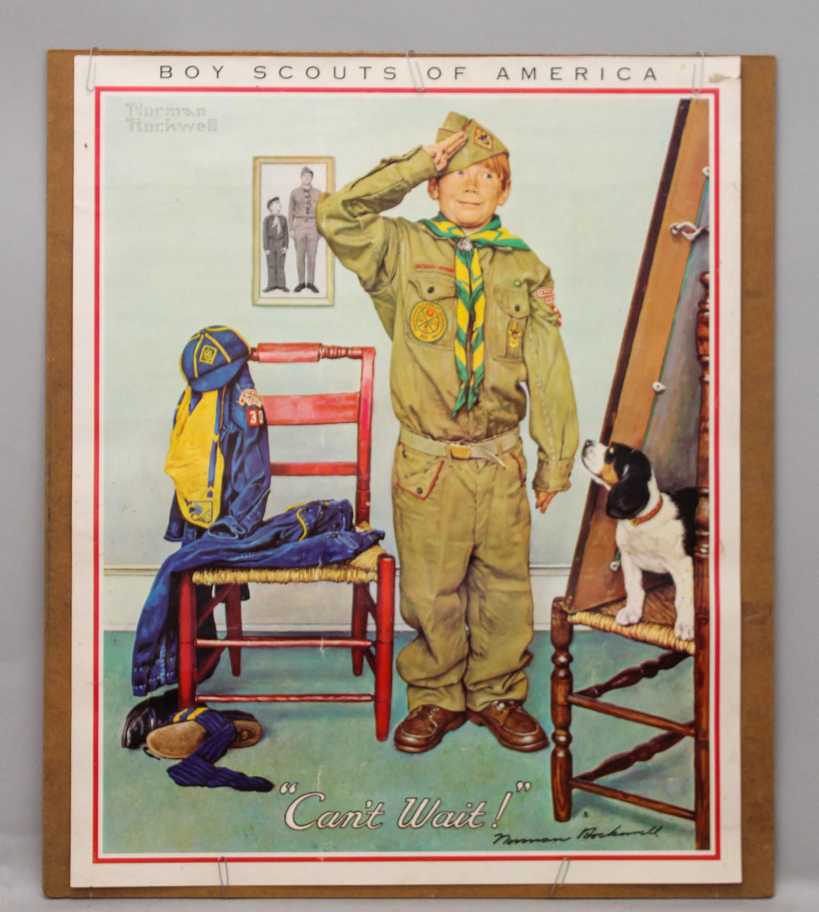 Norman Rockwell Vintage Boy Scouts of America Poster "Can't Wait" (1 of 6)