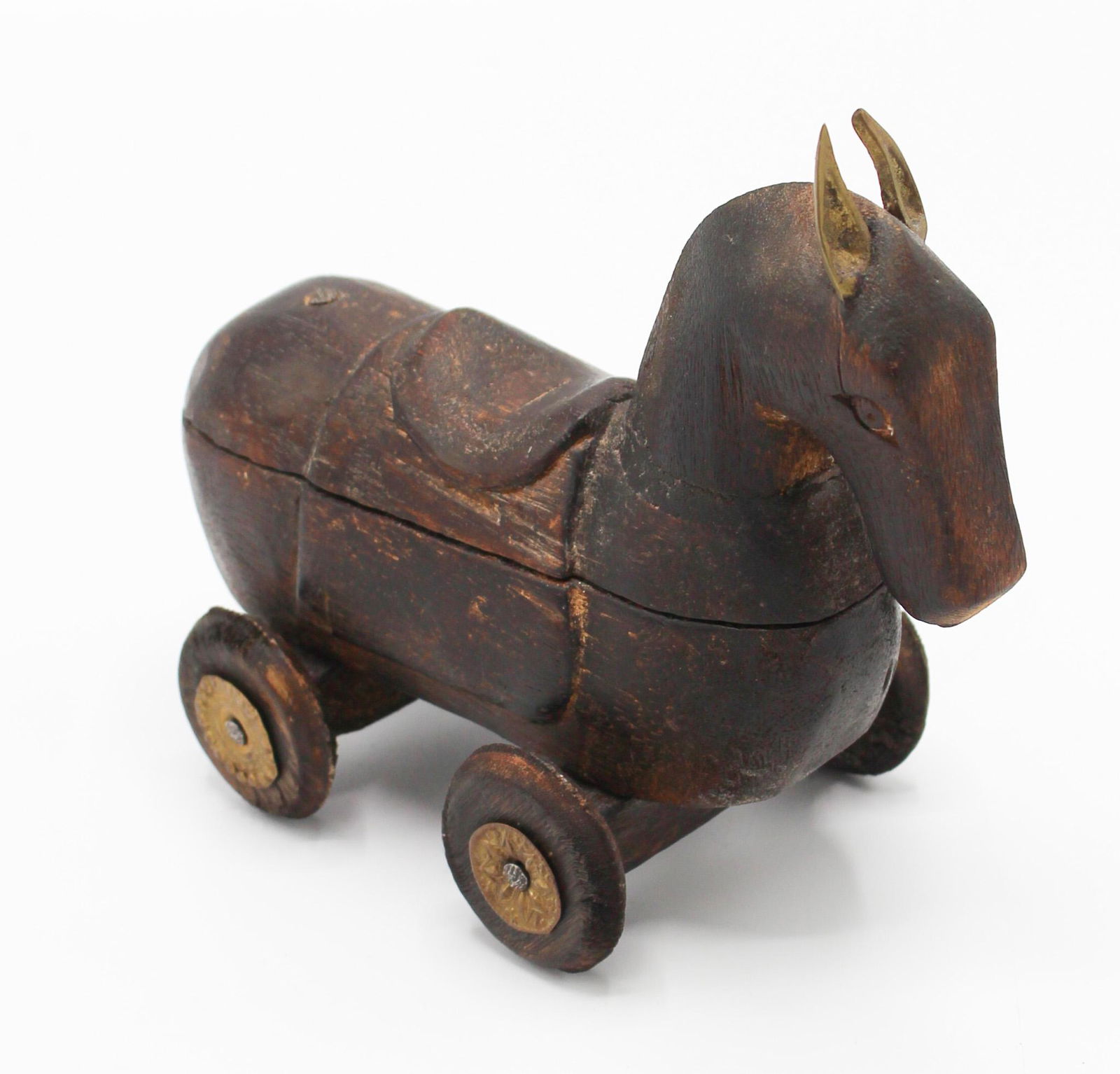 Vintage Folk Art Carved Wood Trojan Horse (1 of 8)