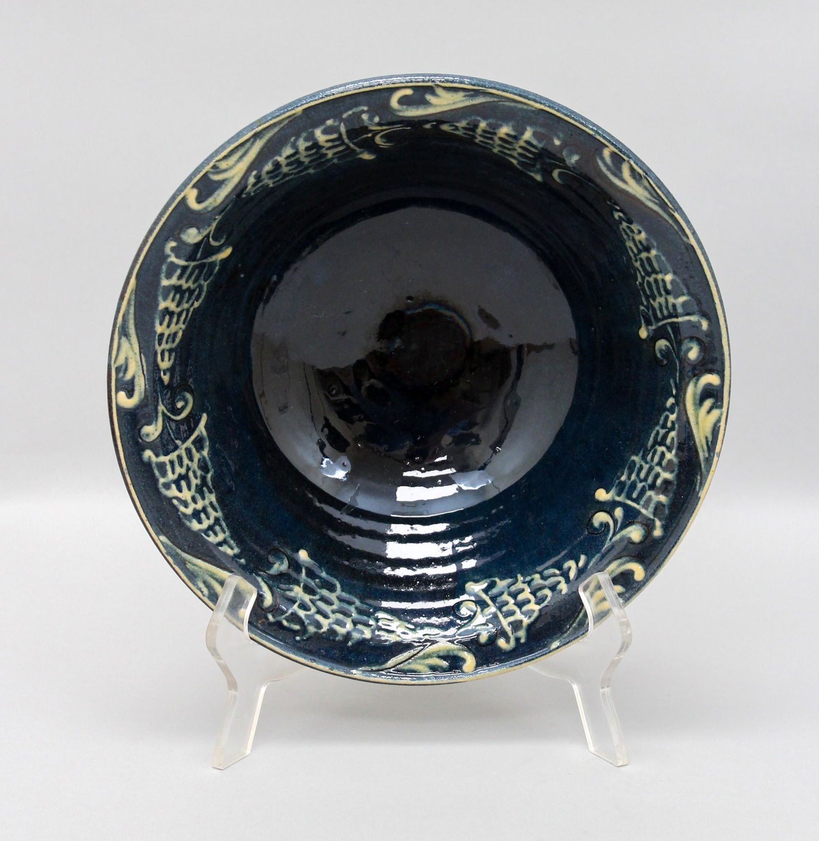 French Faience Hand Decorated Bowl Signed (1 of 5)