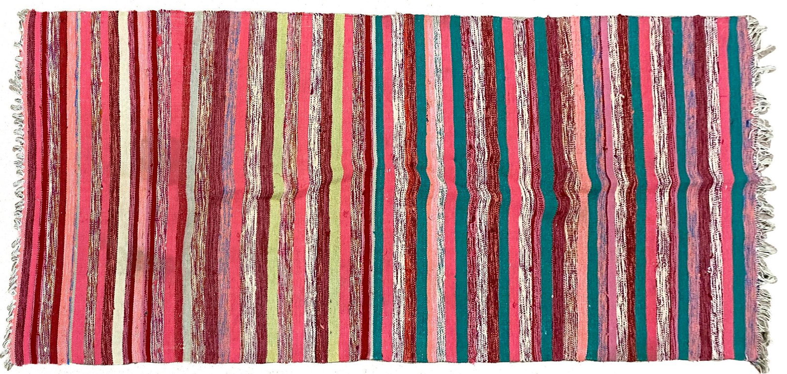 Vintage Handmade Turkish Kilim Runner: Vintage Handmade Turkish Kilim Runner, 30"w x 77"l