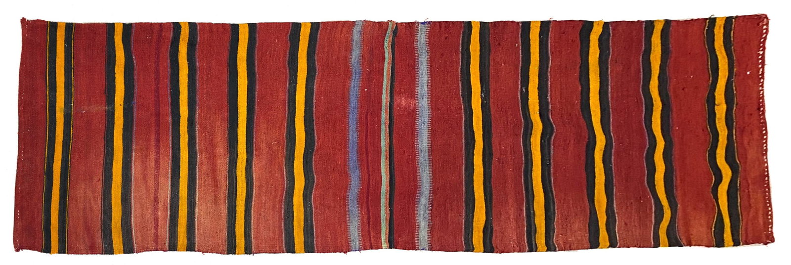Vintage Handmade Turkish Kilim Runner: Vintage Handmade Turkish Kilim Runner, 28"w x 101"l