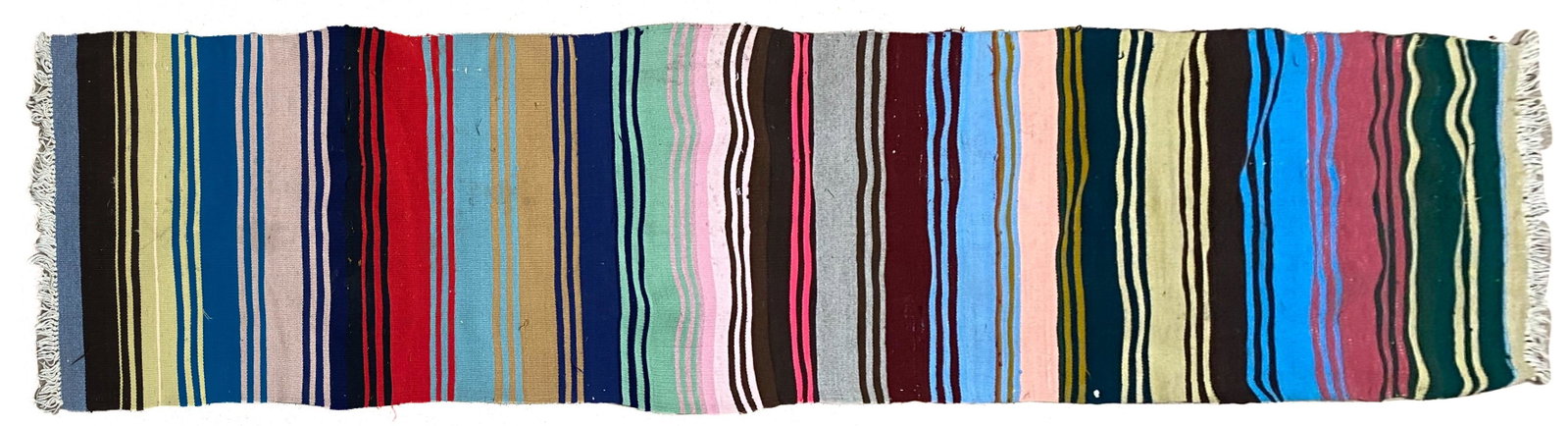 Vintage Handmade Turkish Kilim: Vintage Handmade Turkish Kilim, 23"w x 108"l