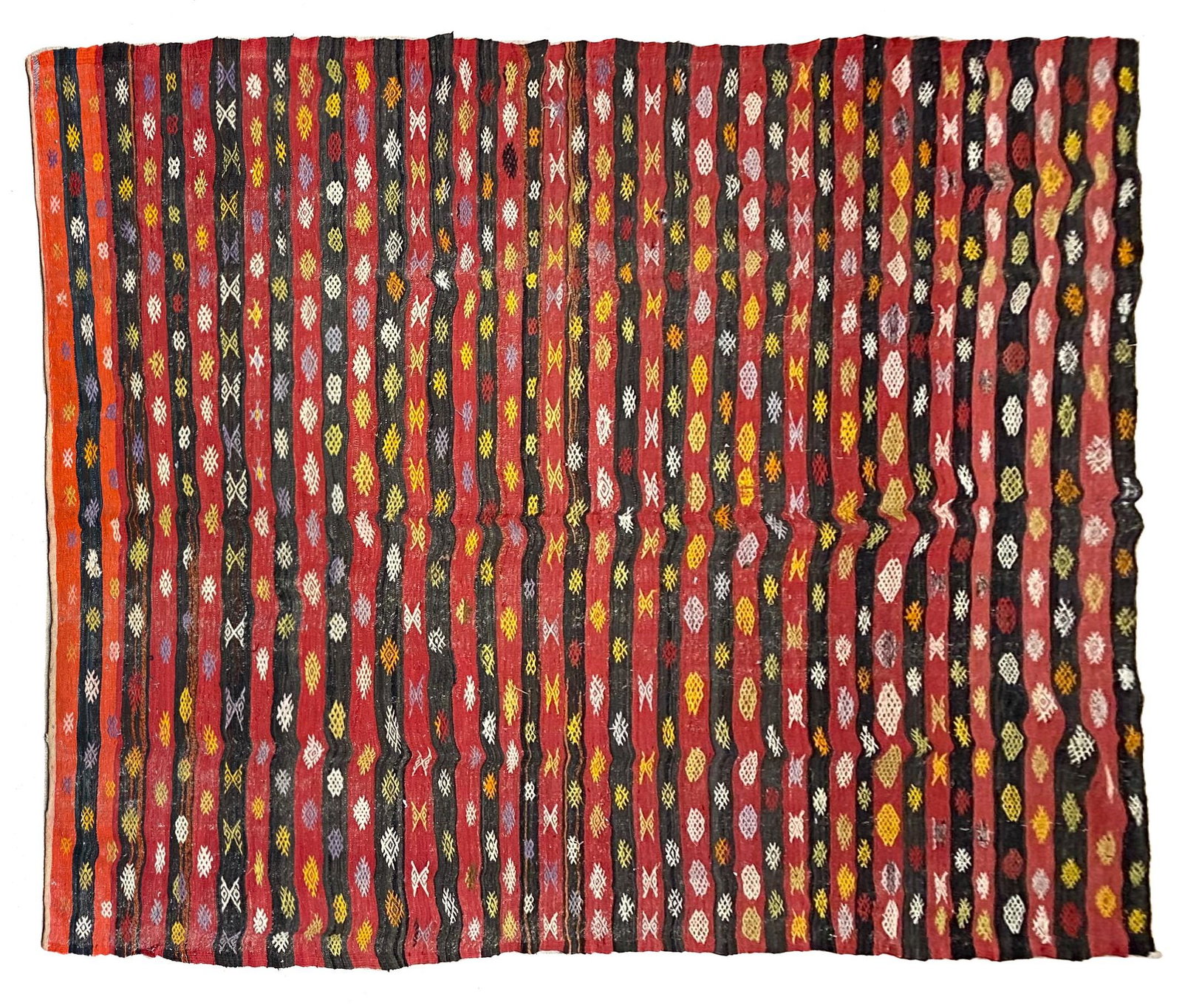 Vintage Handmade Turkish Kilim: Vintage Handmade Turkish Kilim, 70"w x 130"l