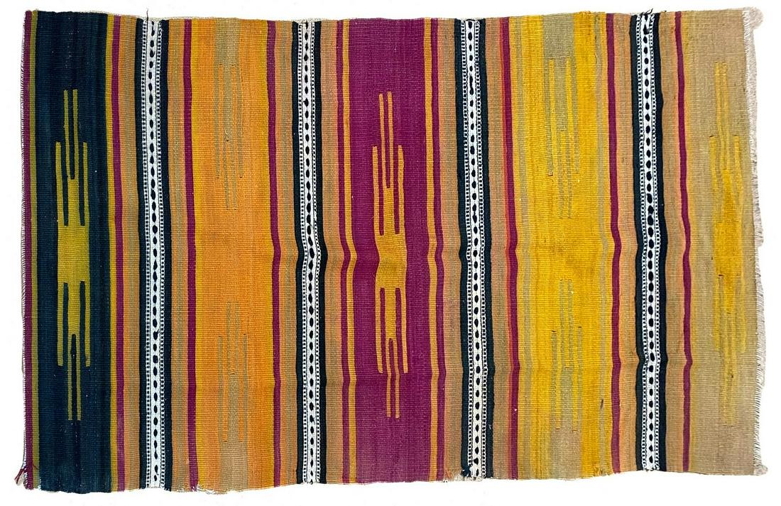 Vintage Handmade Turkish Kilim: Vintage Handmade Turkish Kilim, 37"w x 91"l