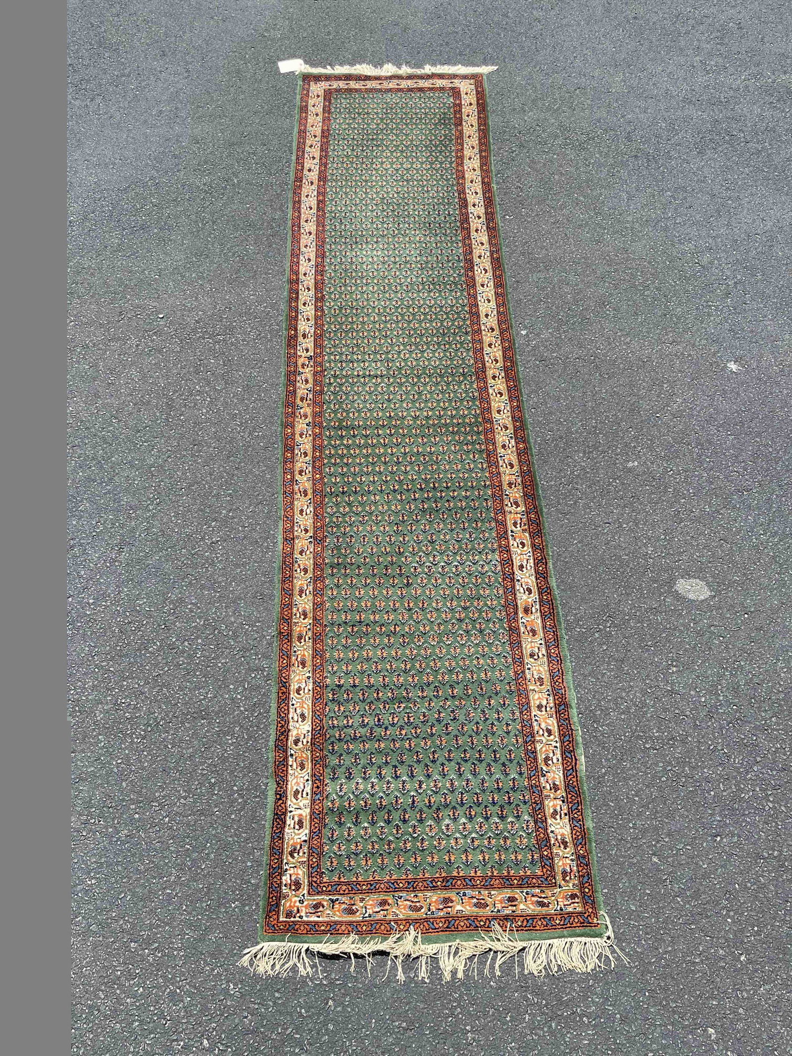 Vintage Handmade Turkish Kilim: Vintage Handmade Turkish Kilim, 32"w x 147"l