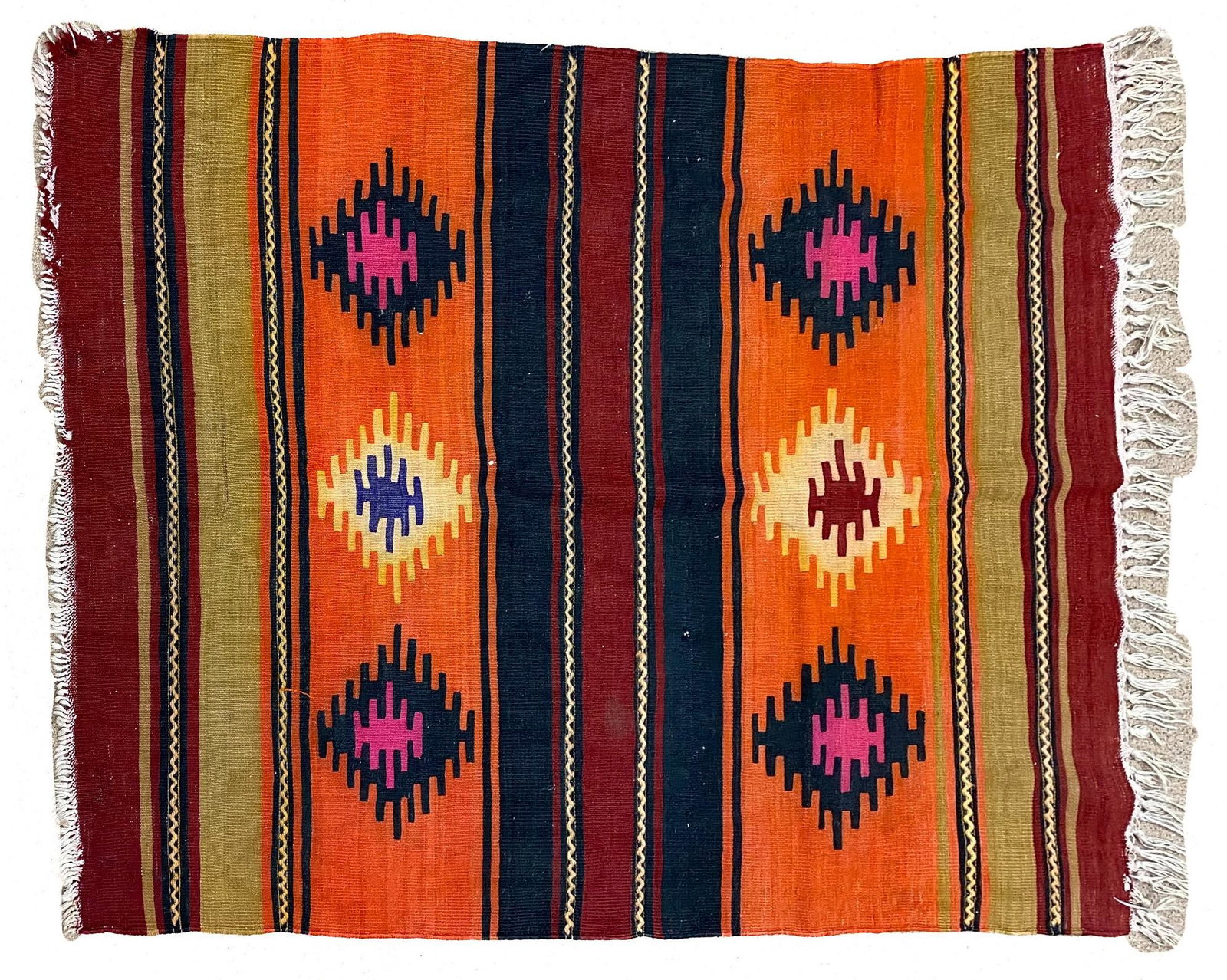 Vintage Handmade Turkish Kilim: Vintage Handmade Turkish Kilim, 35"w x 45"l