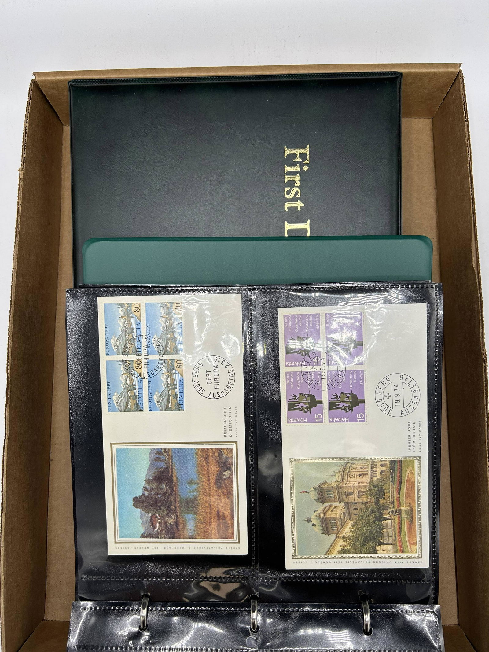 TWO BINDERS U.S. AND WORLDWIDE COVERS  AND CARDS (1 of 3)