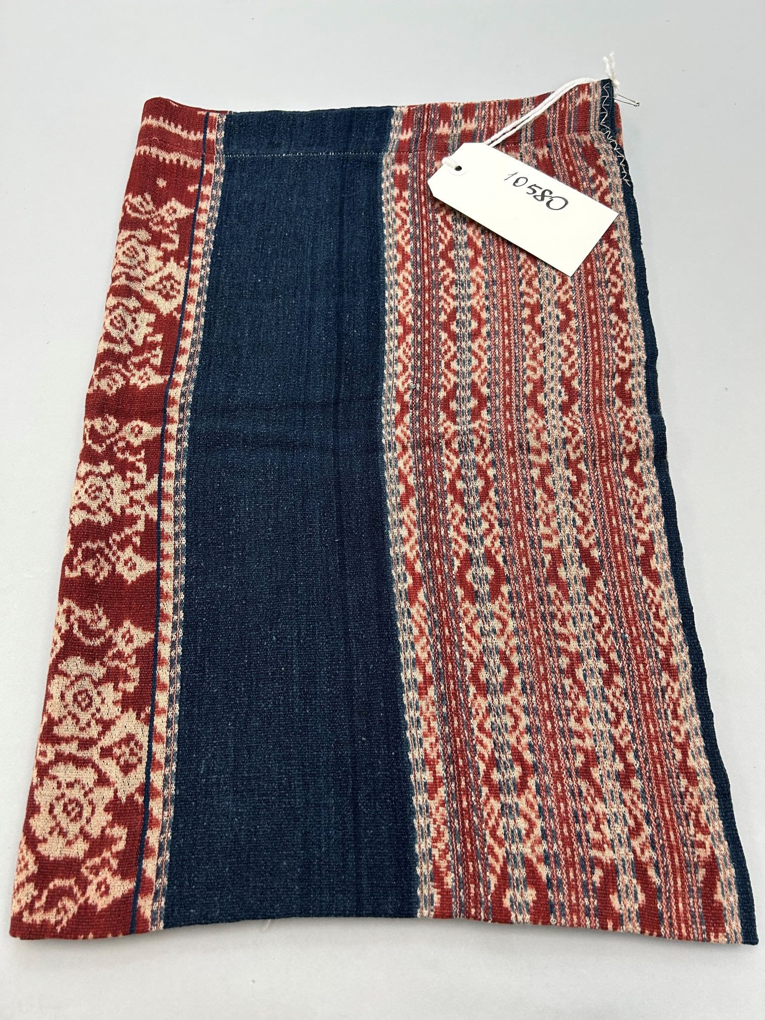 Indonesia, Handwoven Cotton Sarong: Indonesia, handwoven cotton sarong, 62"l x 23"w Provenance: From the estate of Dr. Philip Gould , New York