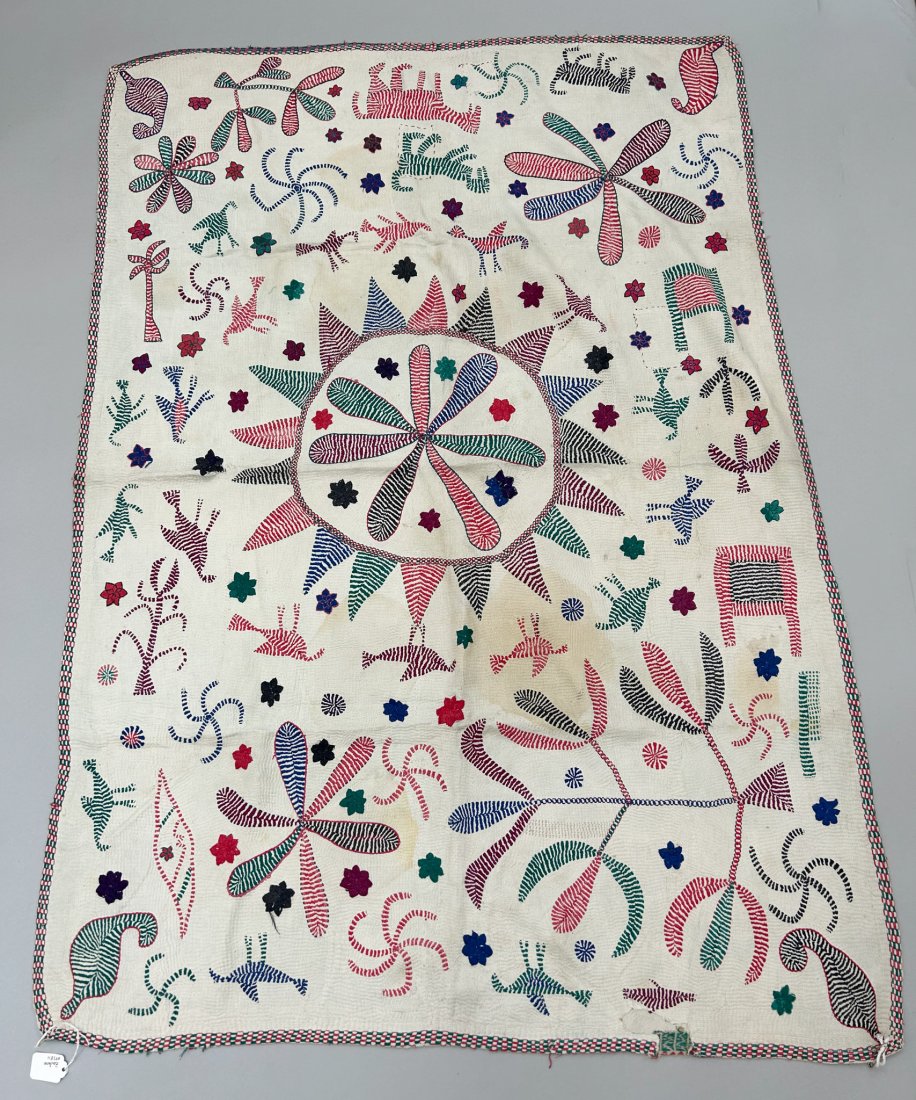 India, Rajasthan, "Kantha" Traditional Stitch Patchwork Cloth: India, Rajasthan, "Kantha" traditional stitch patchwork cloth, 54"l x 39"w Provenance: From the estate of Dr. Philip Gould , New York