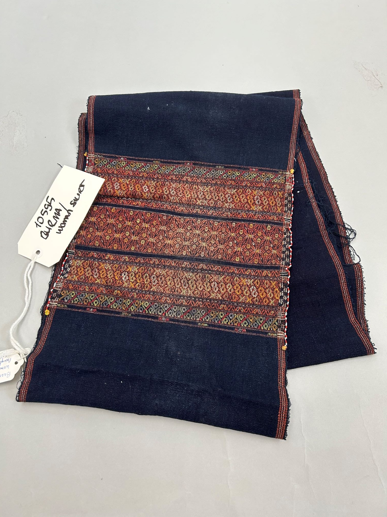 Burma, Mro, Woman's Skirt (c 1950): Burma, Mro, woman's skirt (c 1950), 32"l x 11"w Provenance: From the estate of Dr. Philip Gould , New York