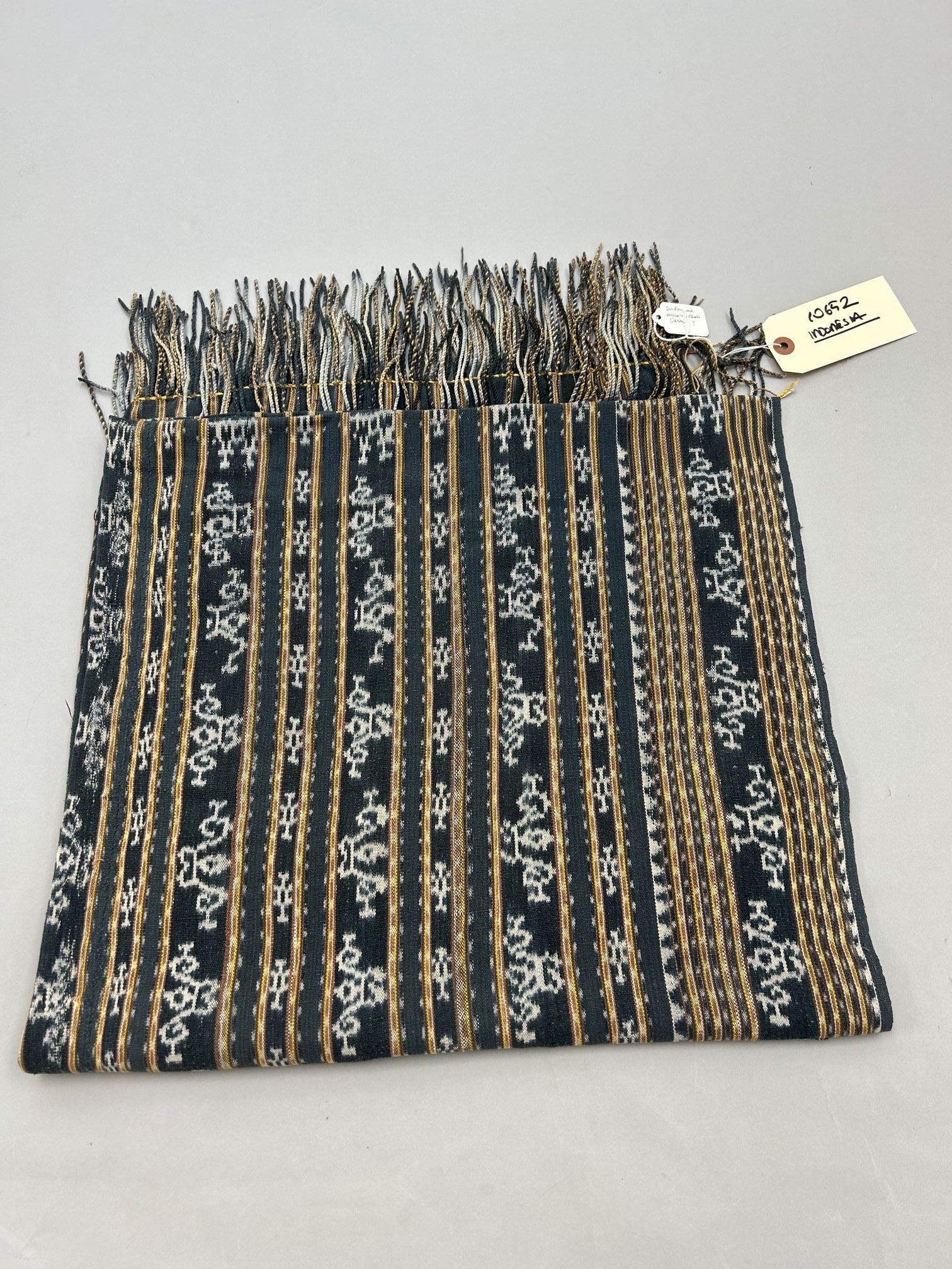 Indonesia, Woven Ikat Cotton Textile: Indonesia, woven ikat cotton textile, 68"l x 39"w Provenance: From the estate of Dr. Philip Gould , New York