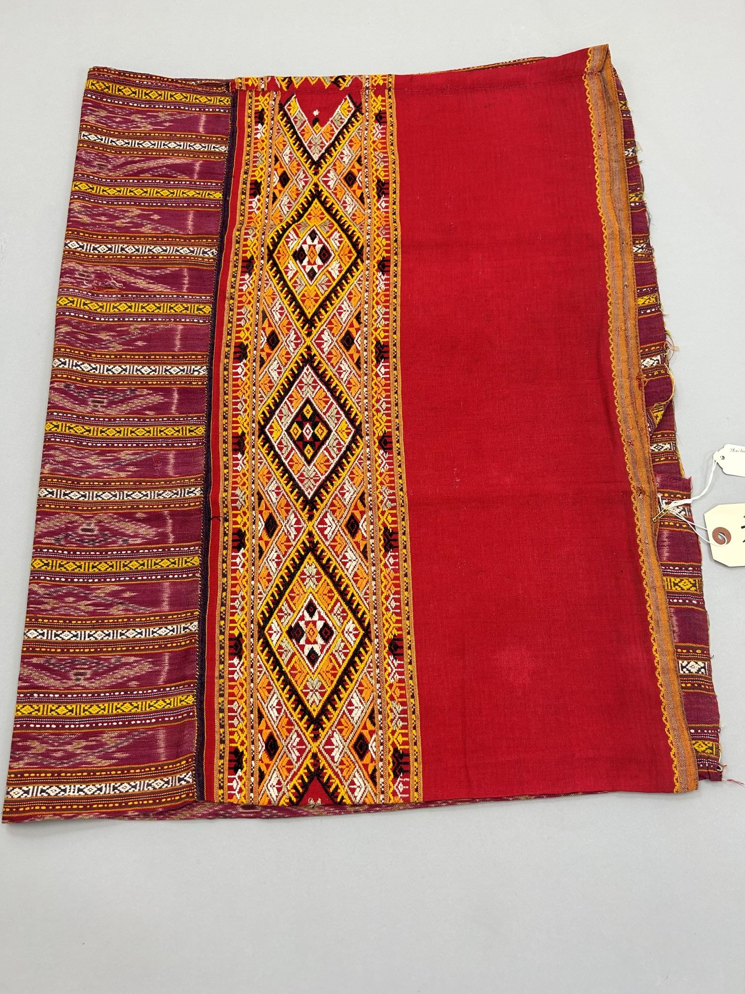 Thailand, Ikat Cotton Sarong: Thailand, ikat cotton sarong, 43"l x 28"w Provenance: From the estate of Dr. Philip Gould , New York