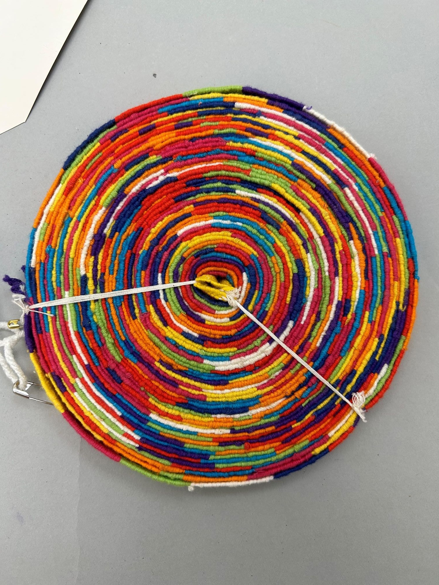 Guatemala, Handwoven Cotton Belt in Rainbow Color Blocks: Guatemala, handwoven cotton belt in rainbow color blocks, 530"l x 1"w Provenance: From the estate of Dr. Philip Gould , New York
