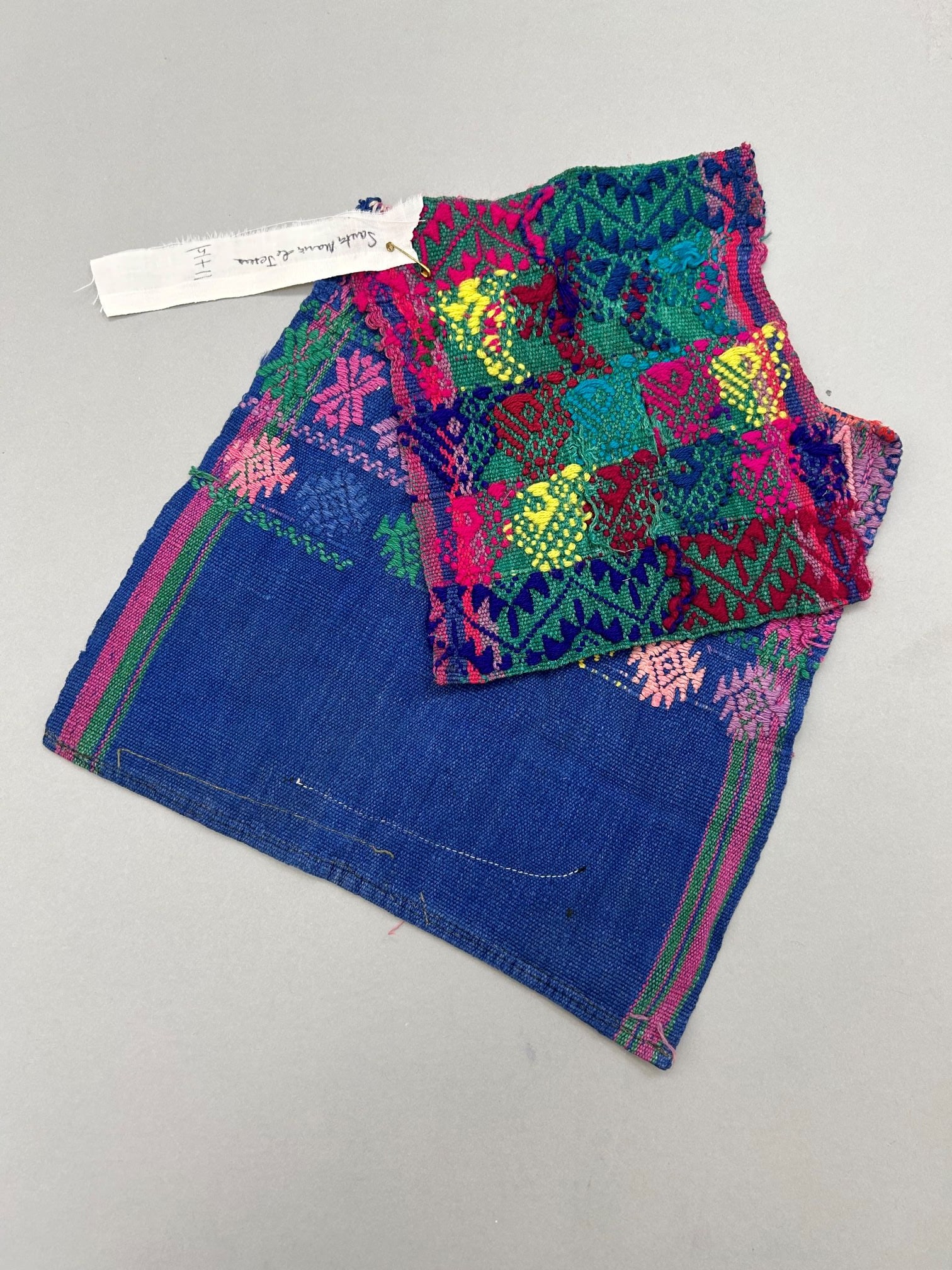 Group of (2) Guatemala, Santa Maria de Jesus,  Embroidered Cotton Textile Remnants (1 of 11)