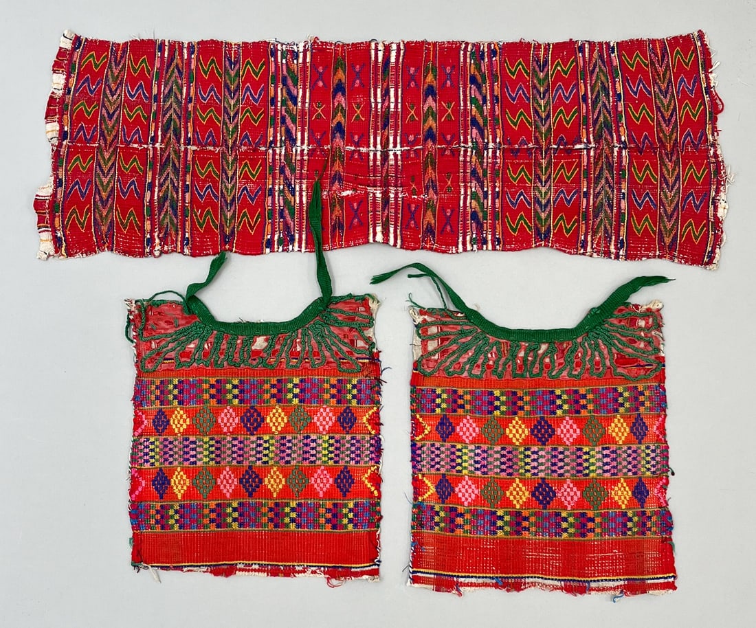 Todo Santos Cuchumatan, Huehuetanango Department, Guatemala, Group of (3) Vintage Woven Cotton (1 of 6)