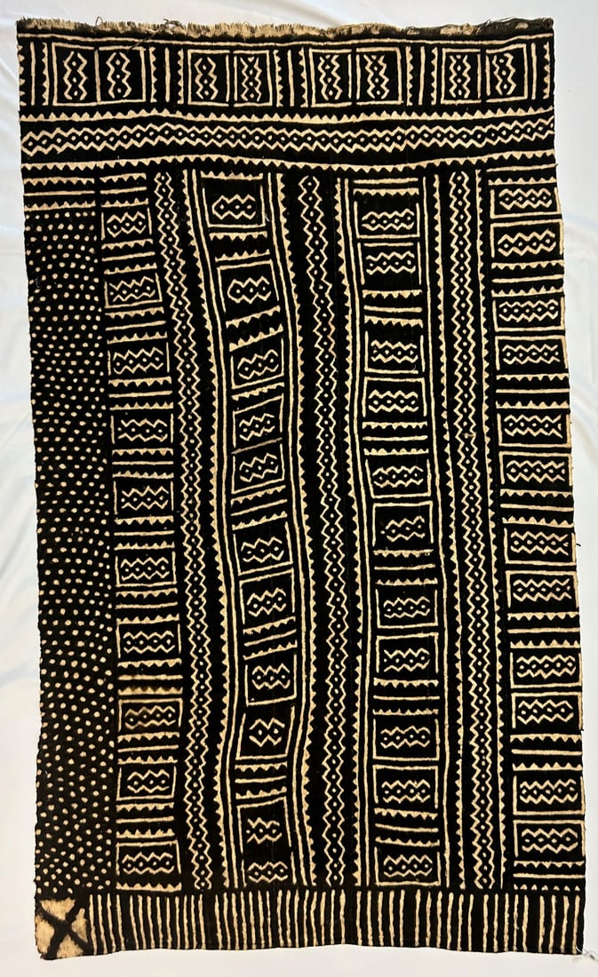 Mali Bogolafini Mudcloth: Mudcloth, Bogolanfini, Mali, West Africa. Cotton fabric, dyed in the traditional manner with fermented mud, likely mid-20th century. Approximate size, 57" x 33" PROVENANCE: From the estate of Dr. Phil