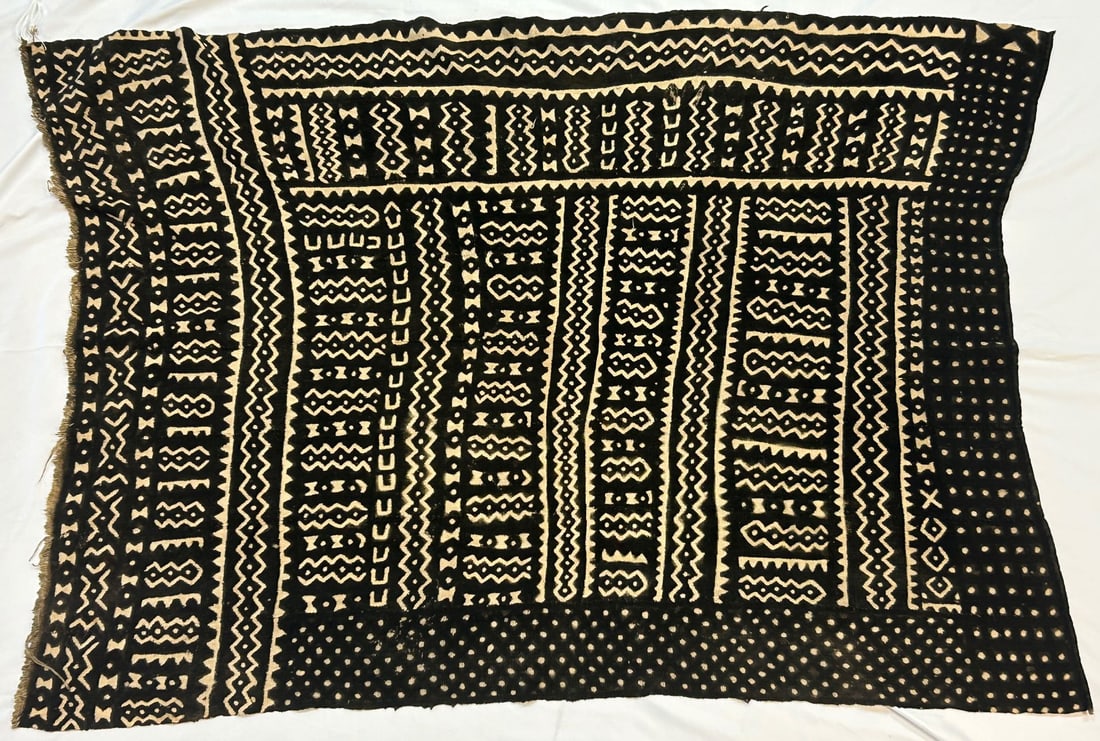 Mali Bogolafini Mudcloth: Mudcloth, Bogolanfini, Mali, West Africa. Cotton fabric, dyed in the traditional manner with fermented mud, likely mid-20th century. Approximate size, 39" x 53" PROVENANCE: From the estate of Dr. Phil