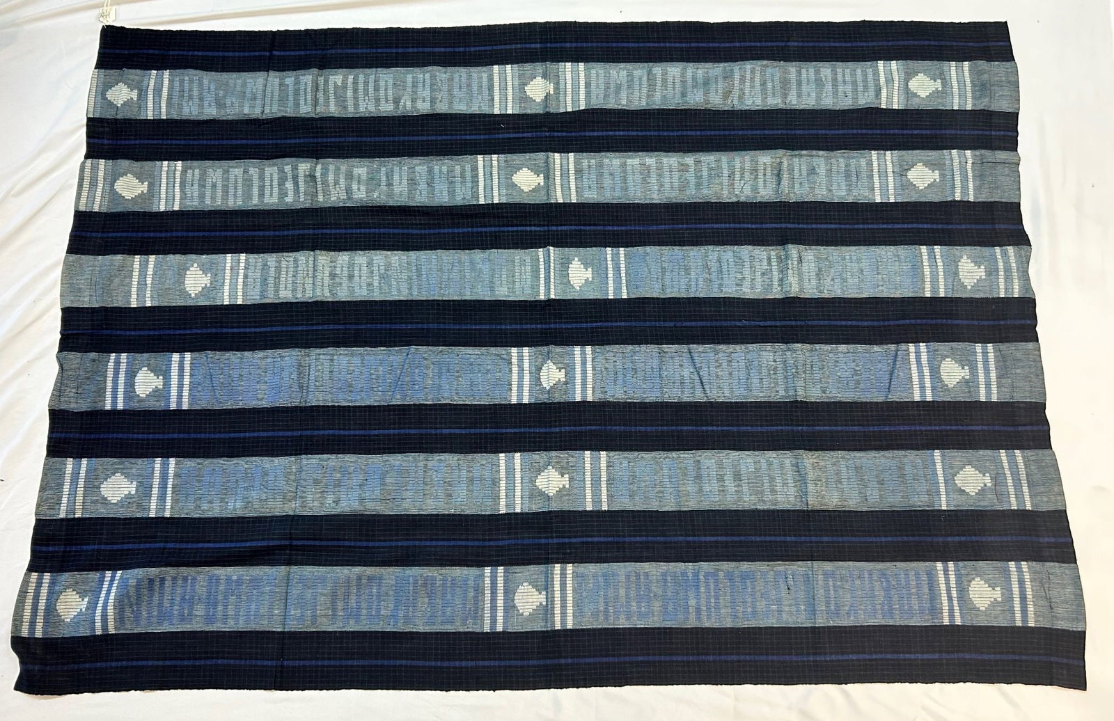 Youruba Peoples Woman's Wrap: Yoruba peoples, Nigeria, West Africa, woman’s wrap, likely mid-20th century. Approximate size, 76" x 53" PROVENANCE: From the estate of Dr. Philip Gould, New York