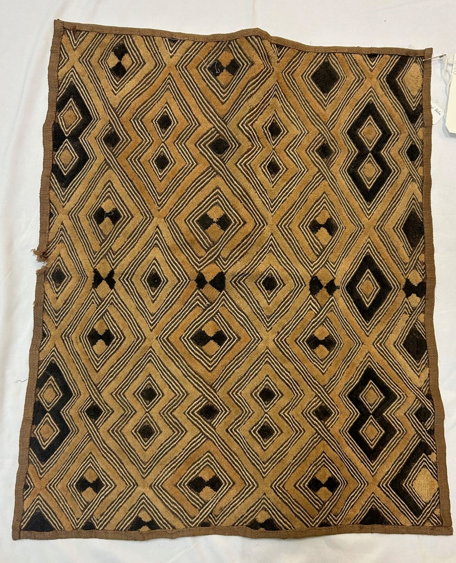Kuba Peoples Embroidered Raffia Textile (1 of 9)