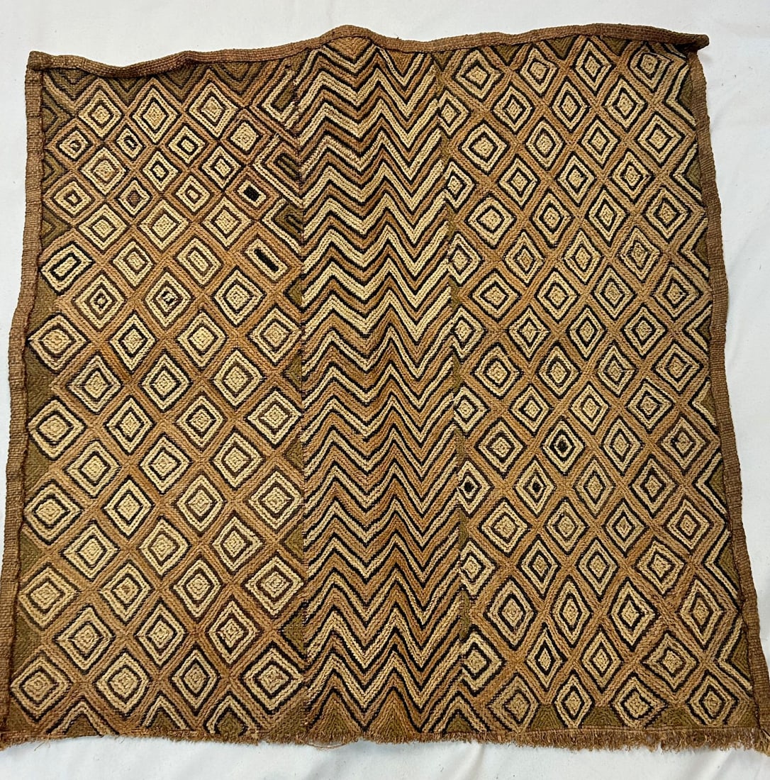 Kuba Peoples Embroidered Raffia Textile (1 of 5)
