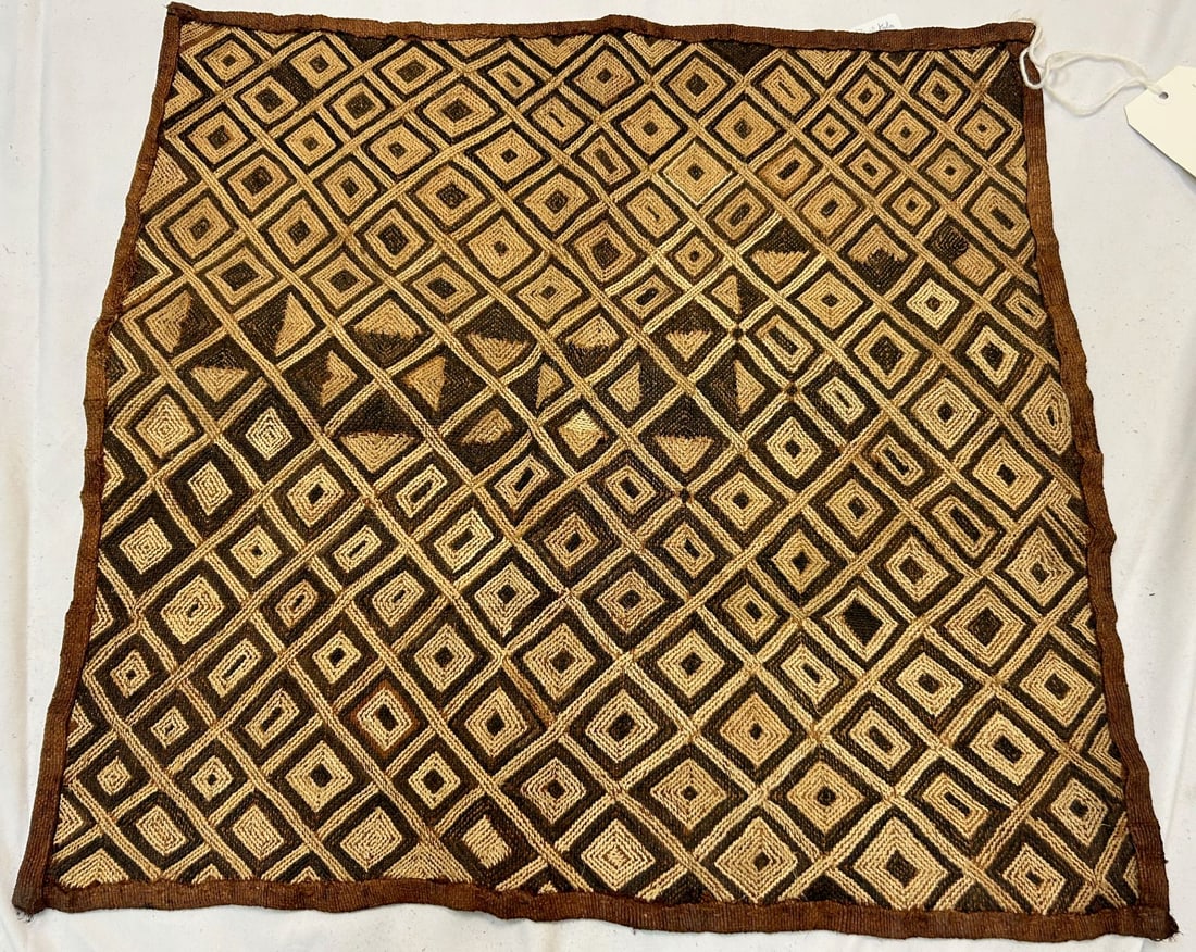 Kuba Peoples Embroidered Raffia Textile (1 of 5)