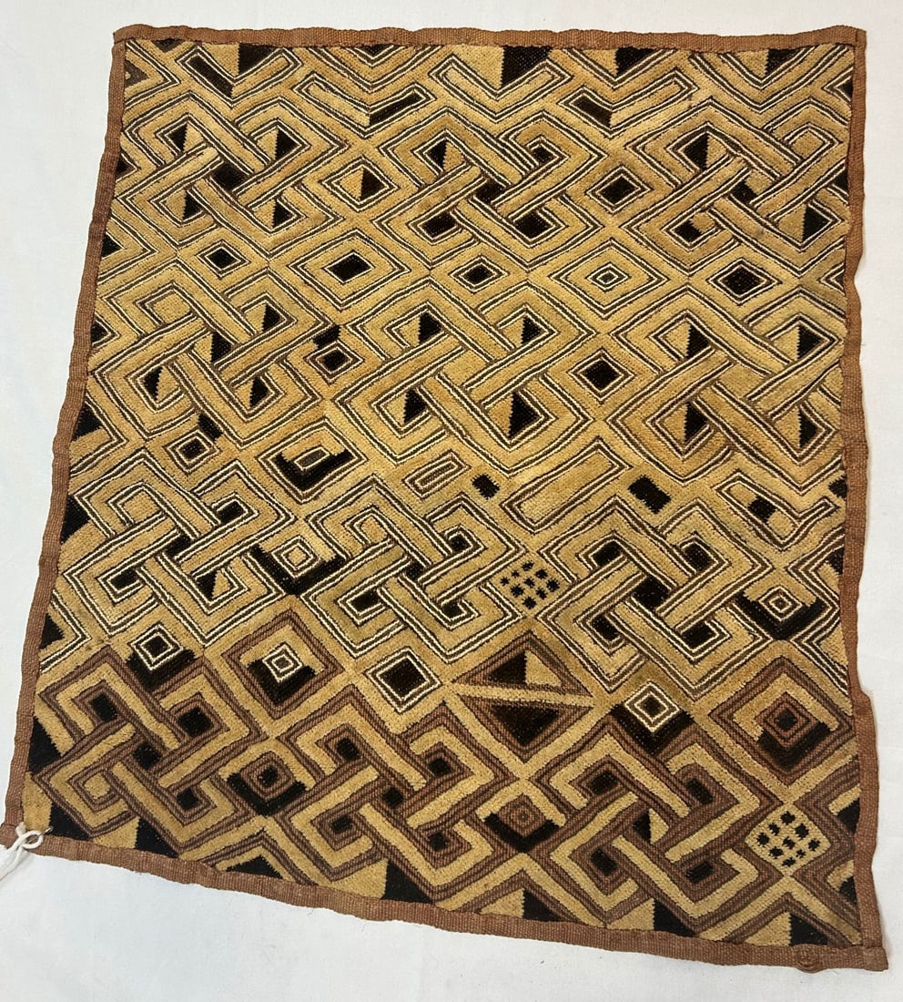 Kuba Peoples Embroidered Raffia Textile (1 of 7)