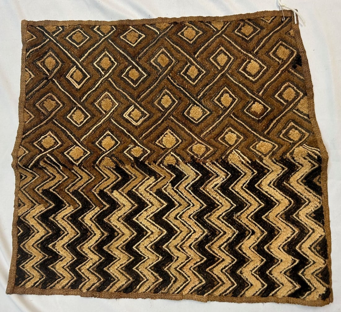 Kuba Peoples Embroidered Raffia Textile (1 of 6)