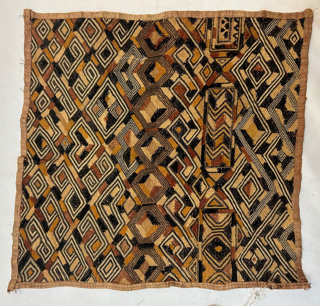 Kuba peoples, Cut-Pile Embroidered Raffia Textile (1 of 12)