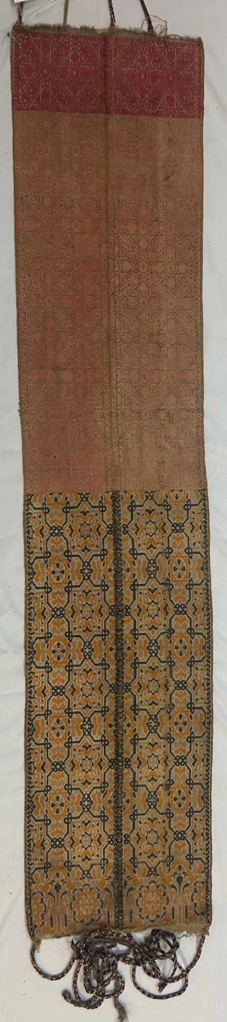 Morocco, North Africa, Possibly Wedding Sash or Hizam: Morocco, North Africa, possibly wedding sash or hizam, 19th or early 20th century, 12" x 60" PROVENANCE: From the estate of Dr. Philip Gould, New York