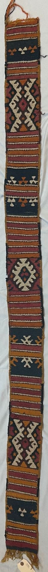 Morocco, North Africa, Wool Sash: Morocco, North Africa, sash, first half of there 20th century. 6" x 90" PROVENANCE: From the estate of Dr. Philip Gould, New York