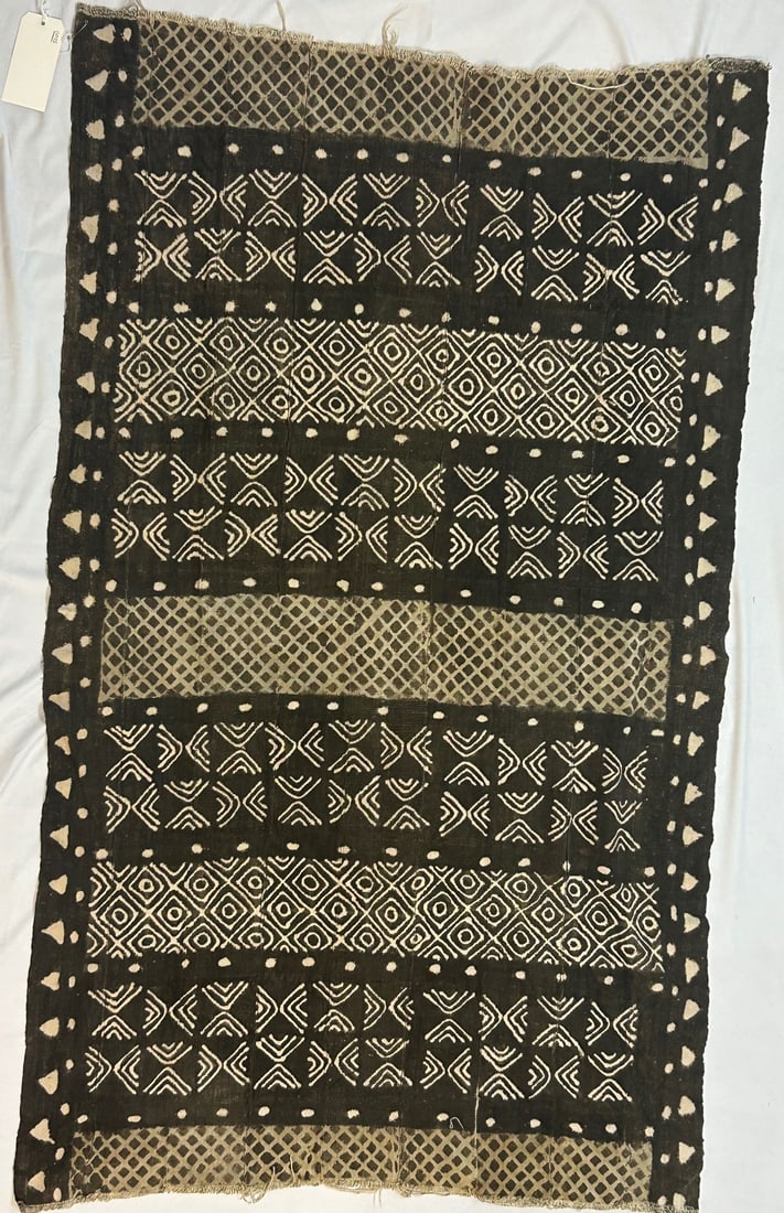 Mali, Mudcloth, Cotton Fabric: Mudcloth, Mali, West Africa, cotton fabric, dyed in the traditional manner with fermented mud. Likely mid-20th century. 42" x 68" PROVENANCE: From the estate of Dr. Philip Gould, New York