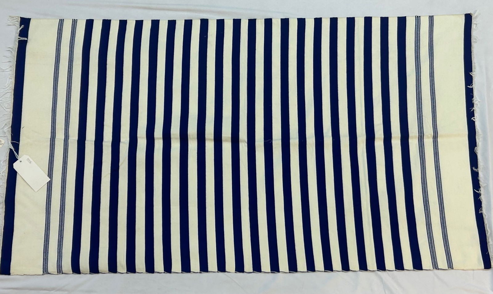 Morocco, Cotton Shawl from Al Hoceima: Shawl from Al Hoceima, Morocco, North Africa, blue and white cotton, mid-20th century. 37" x 66" PROVENANCE: From the estate of Dr. Philip Gould, New York