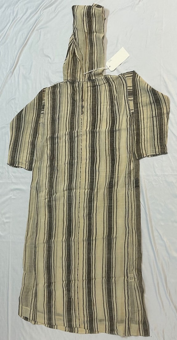 North African , Cotton Tunic: North African , cotton tunic, likely first half of the 20th century. Approximate size 60" x 74". PROVENANCE: From the estate of Dr. Philip Gould, New York